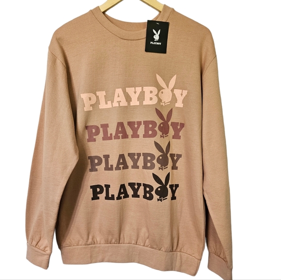 PLAYBOY Tops - Playboy Bunny Dusty Pink Sweatshirt Size XL